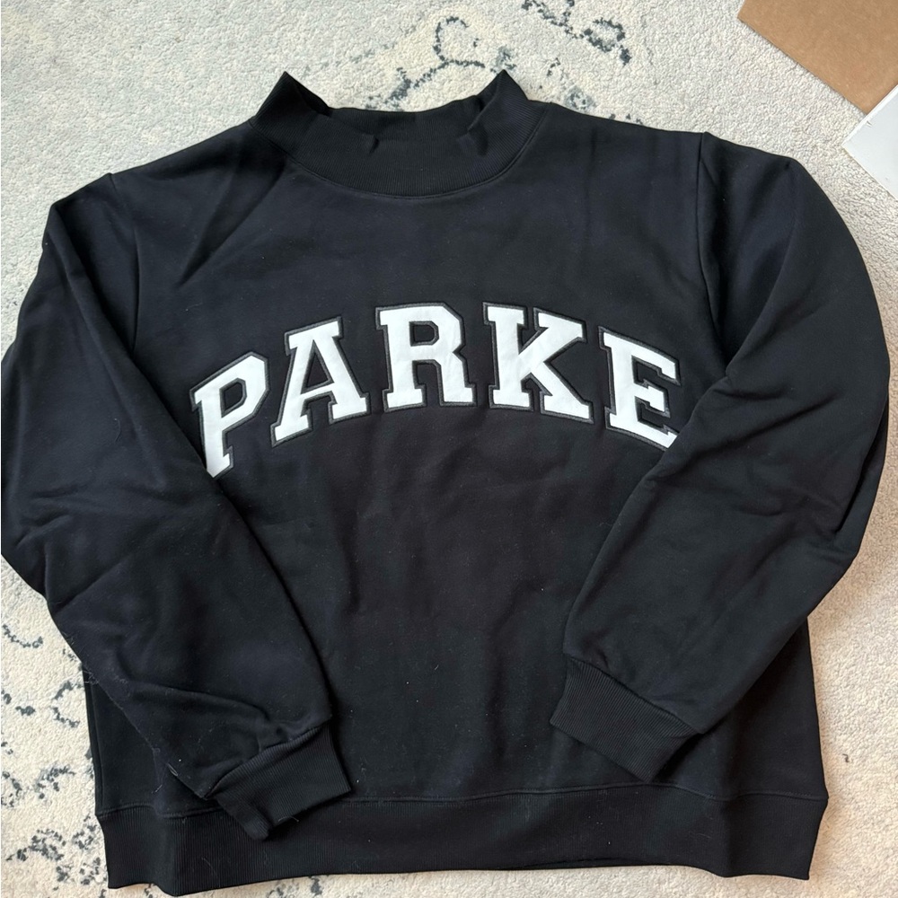 PARKE Black and White Mockneck Sweatshirt